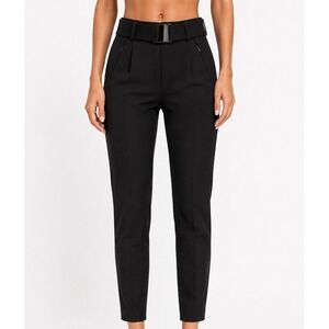 Topshop Sno Black Ski Pants Slim Fit High Waisted Belted Snow Trousers US 4